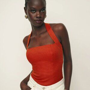 Reformation Malika Linen Halter Top | Sz 4